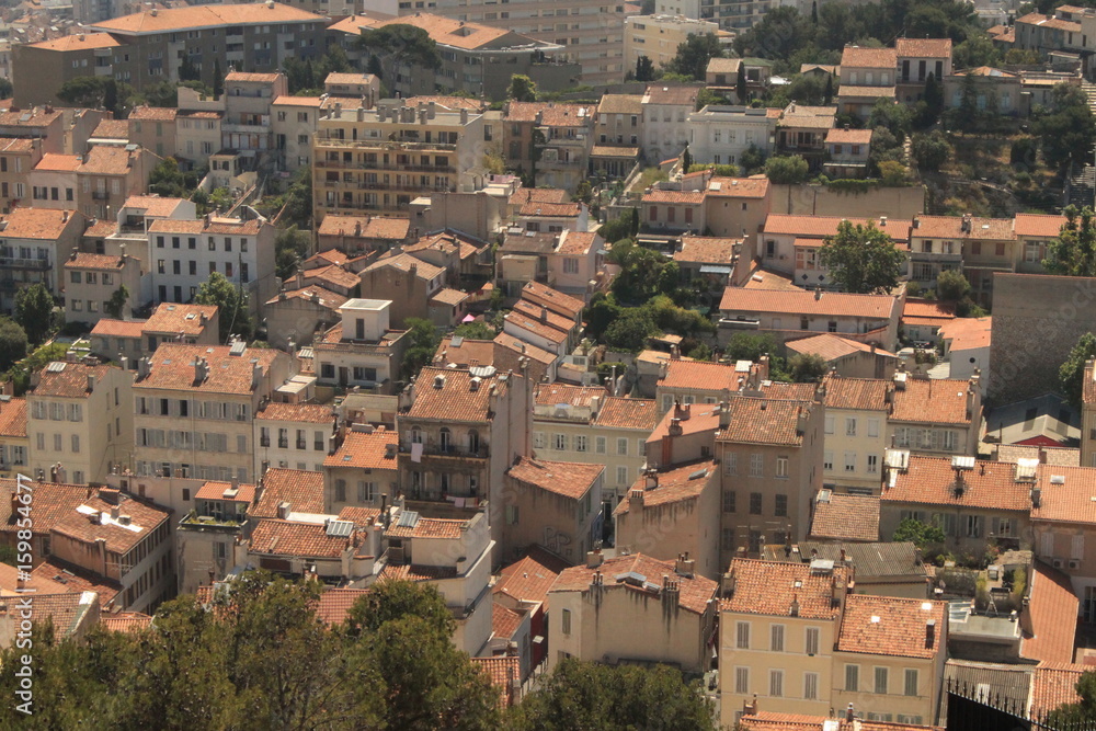 Marseille, Blick über die Dacher des Viertels Vauban