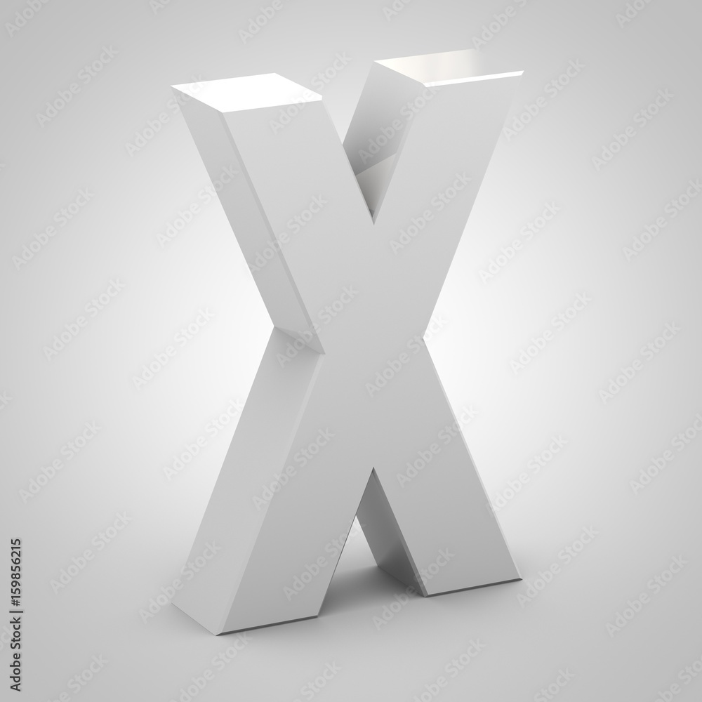 Isometric letter X uppercase isolated on white background Isometric letter X uppercase isolated on white background