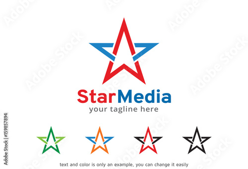 Free Download Star Media Logo Template Design Vector, Emblem, Design Concept, Creative Symbol, Icon - GFXLoad