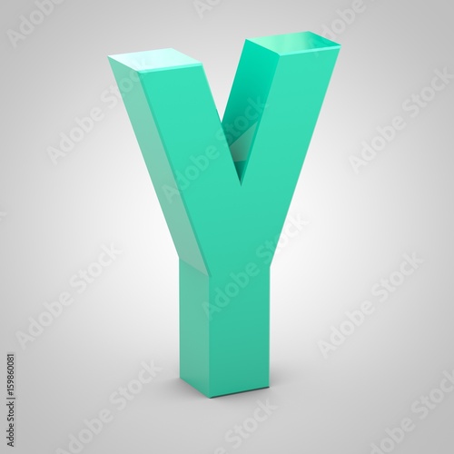 Isometric letter Y uppercase isolated on white background