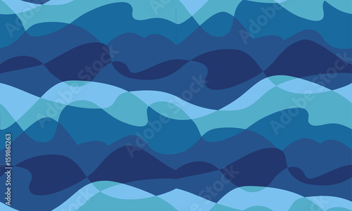 Abstract realistic aqua seamless pattern for surface design. vector illustration of sea water for background, fabric, poster, wrapping paper