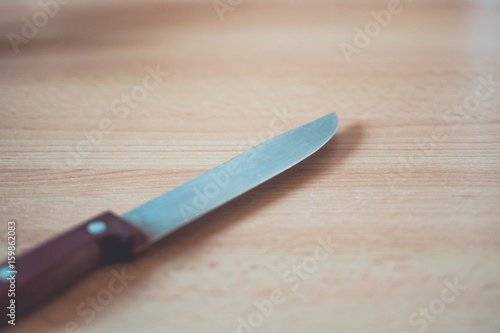Sharp knife on the table
