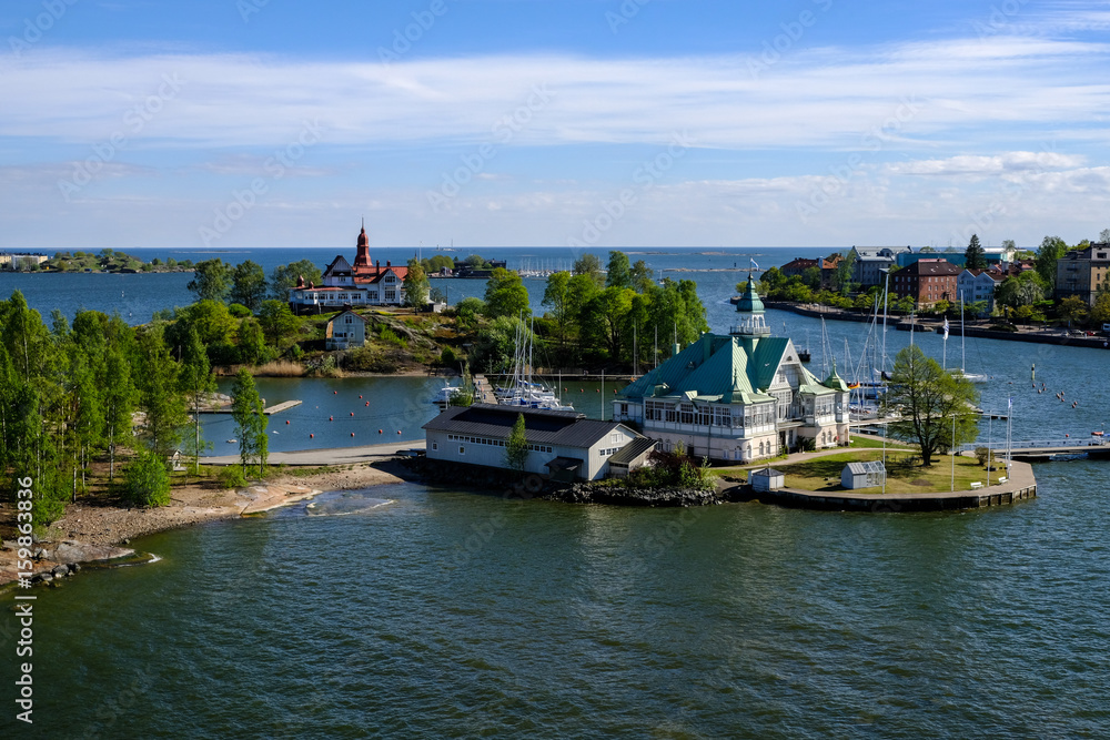 Helsinki, Finland - 29 May: View on the Valkosaari & Luoto Islands Helsinki, Finland - 29 May: View on the Valkosaari & Luoto Islands