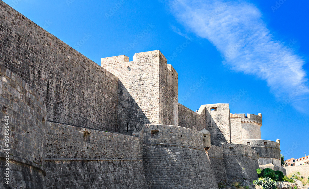 The fortress wall of the old town,Dubrovnik