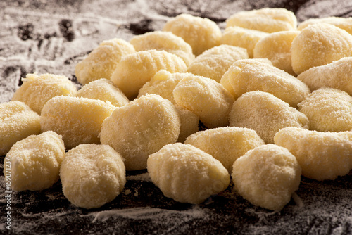 Uncooked Italian semolina dumplings