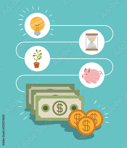 color background process for the generation of money vector illustration