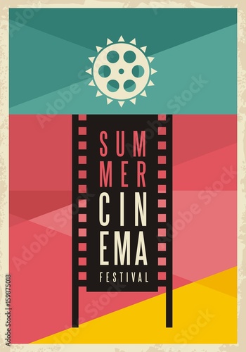 Conceptual artistic poster design for summer cinema movie festival