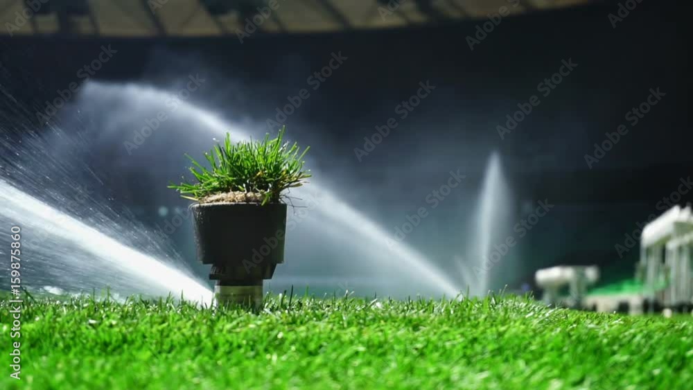 Soccer or football field irrigation system of automatic watering grass