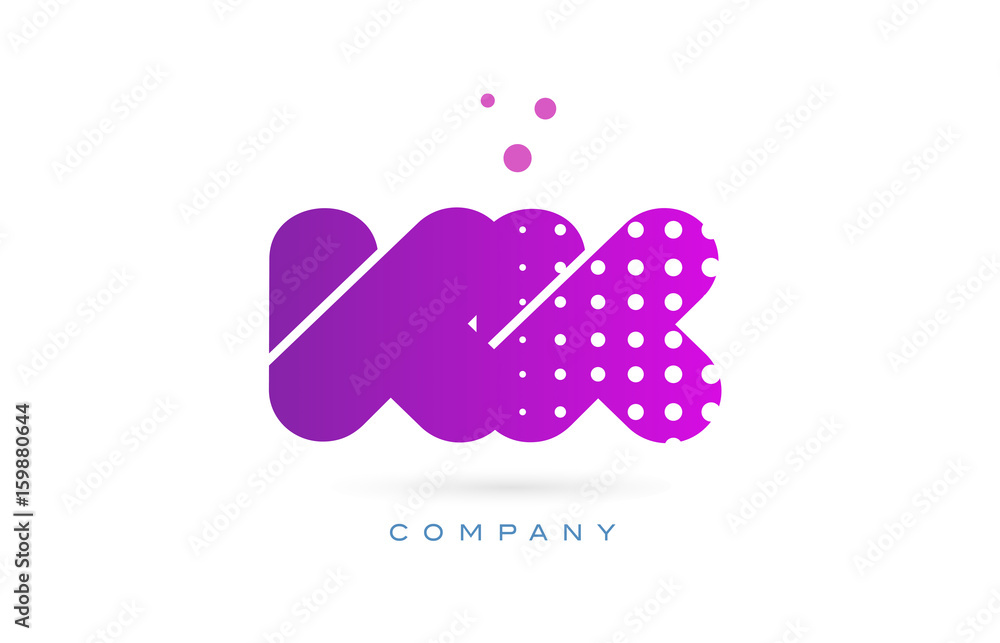 Fototapeta premium kk k k pink dots letter logo alphabet icon