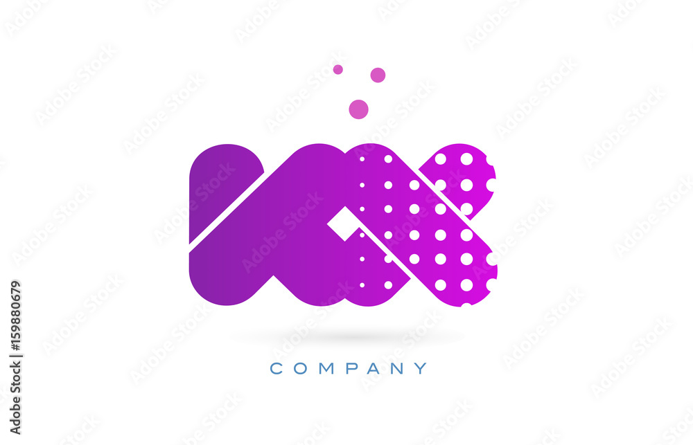 kx k x pink dots letter logo alphabet icon