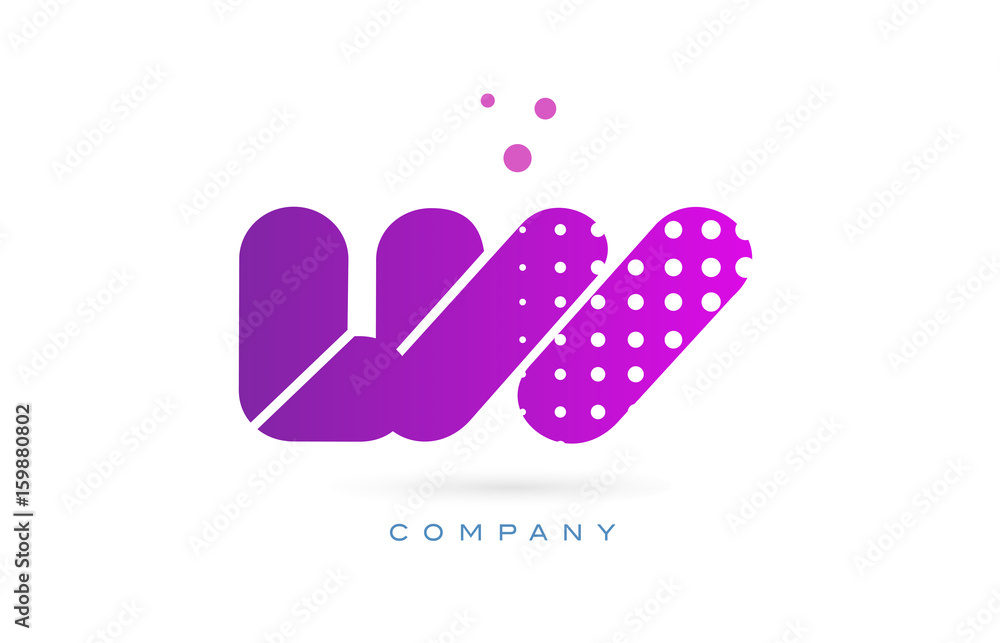 lw l w pink dots letter logo alphabet icon lw l w pink dots letter logo alphabet icon