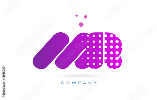 mr m r pink dots letter logo alphabet icon