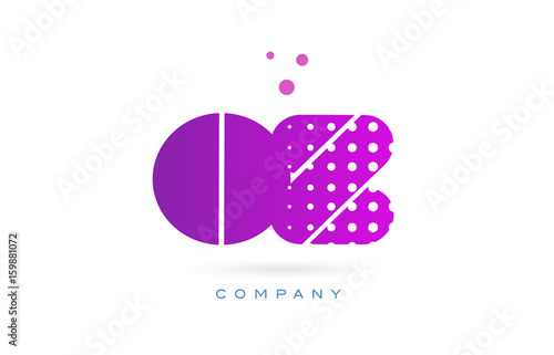 oz o z pink dots letter logo alphabet icon