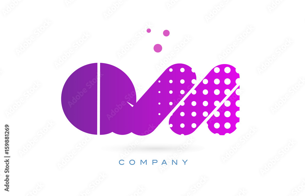qm q m pink dots letter logo alphabet icon qm q m pink dots letter logo alphabet icon