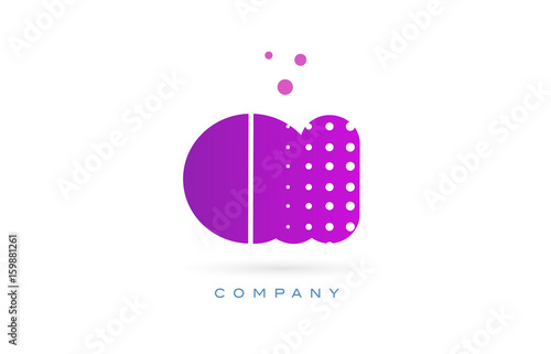 qi q i pink dots letter logo alphabet icon