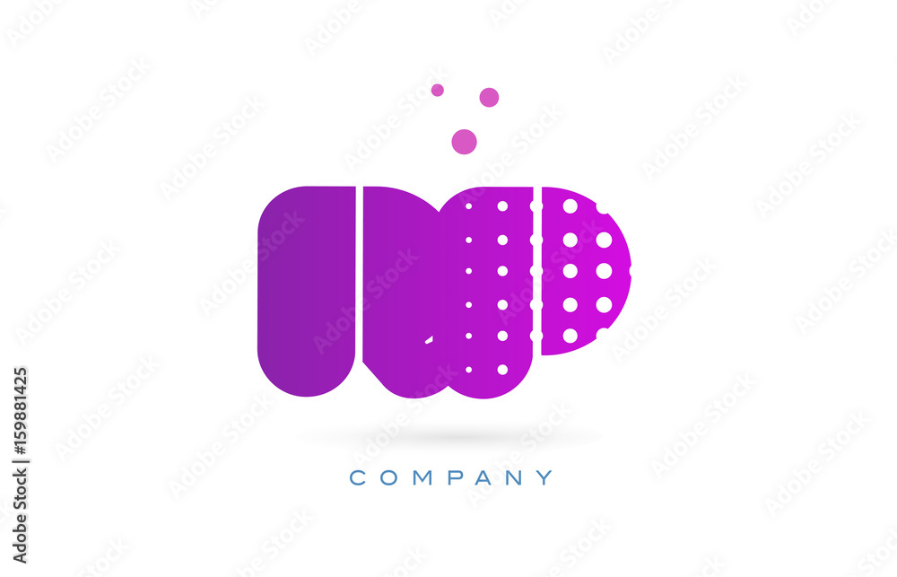 Fototapeta premium rp r p pink dots letter logo alphabet icon