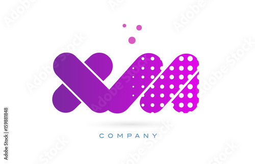 xm x m pink dots letter logo alphabet icon photo