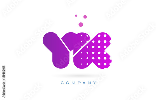 yk y k pink dots letter logo alphabet icon