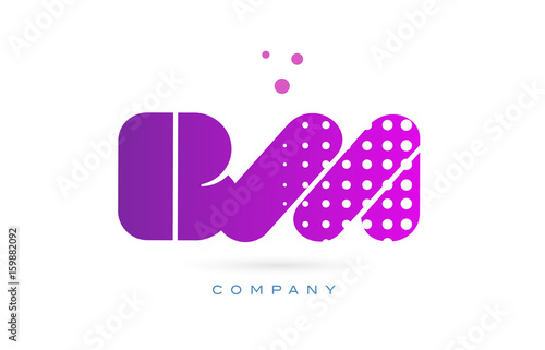bm b m pink dots letter logo alphabet icon