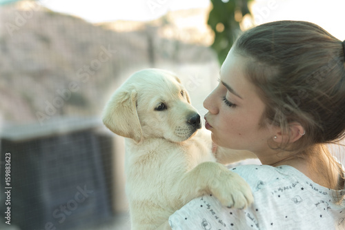 Portrait of a teenage girl with a golden