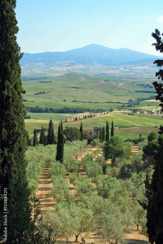 Ausblick auf das Val d’Orcia in der Toskana
