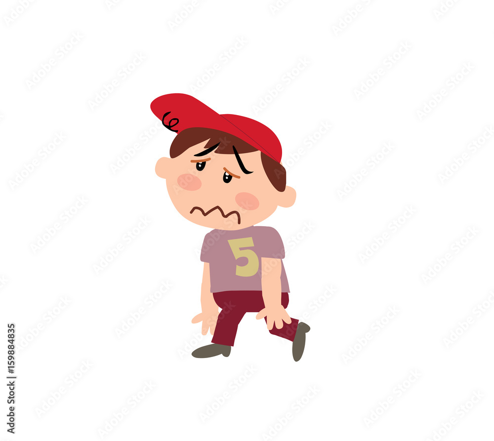 Cartoon character boy dizzy; isolated vector illustration. Cartoon character boy dizzy; isolated vector illustration.