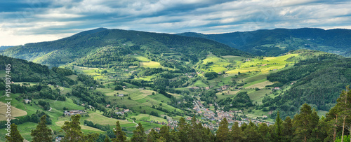 Panorama of the beautiful landscape near Colmar France