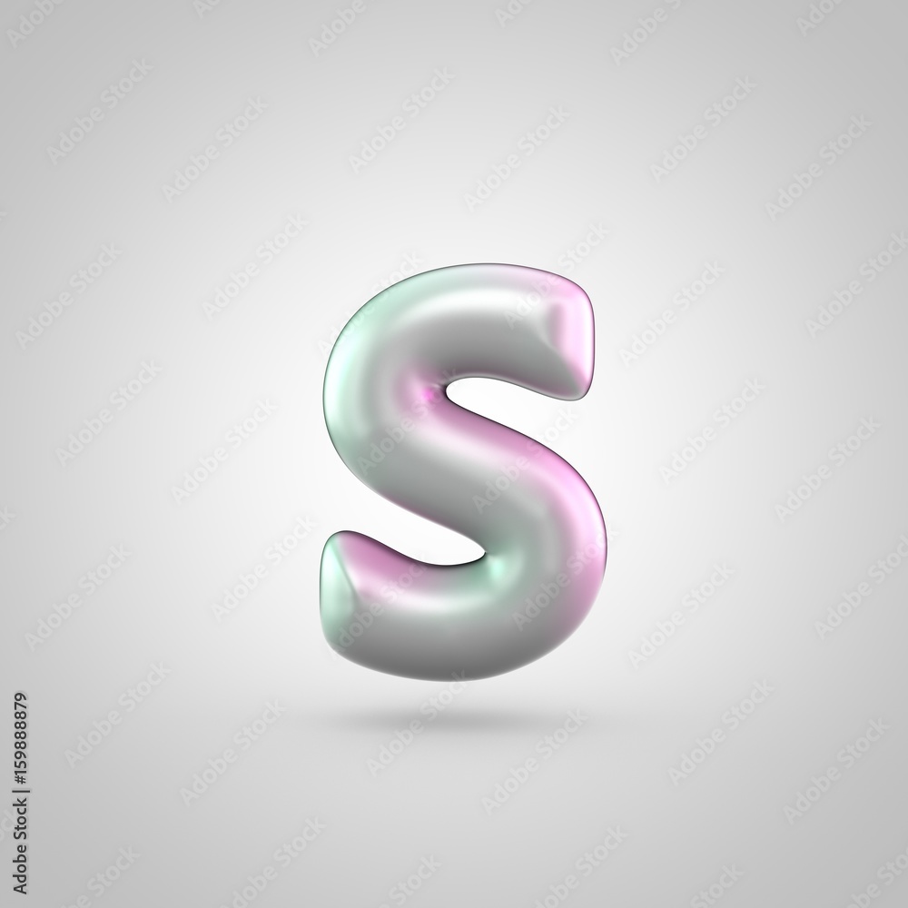 Glossy perl letter S uppercase isolated on white background Glossy perl letter S uppercase isolated on white background