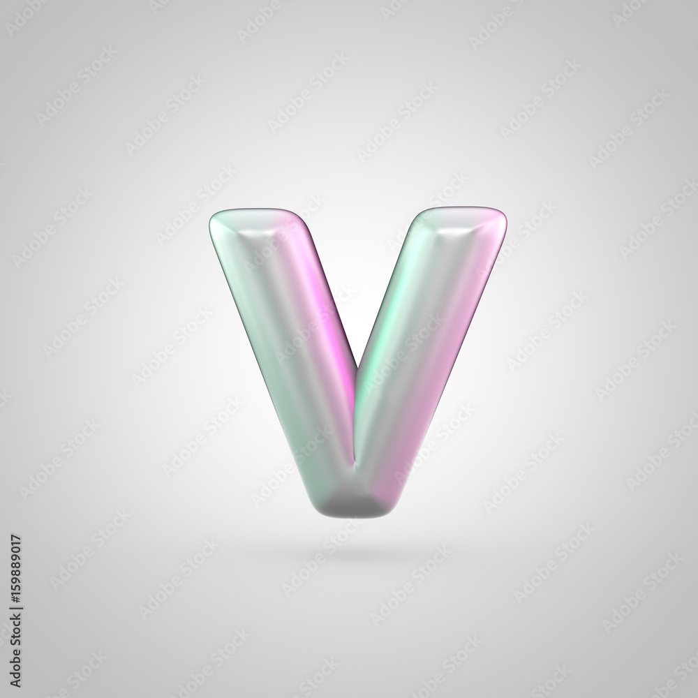 Glossy perl letter V uppercase isolated on white background Glossy perl letter V uppercase isolated on white background