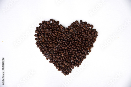 Coffee beans of heart shaped
