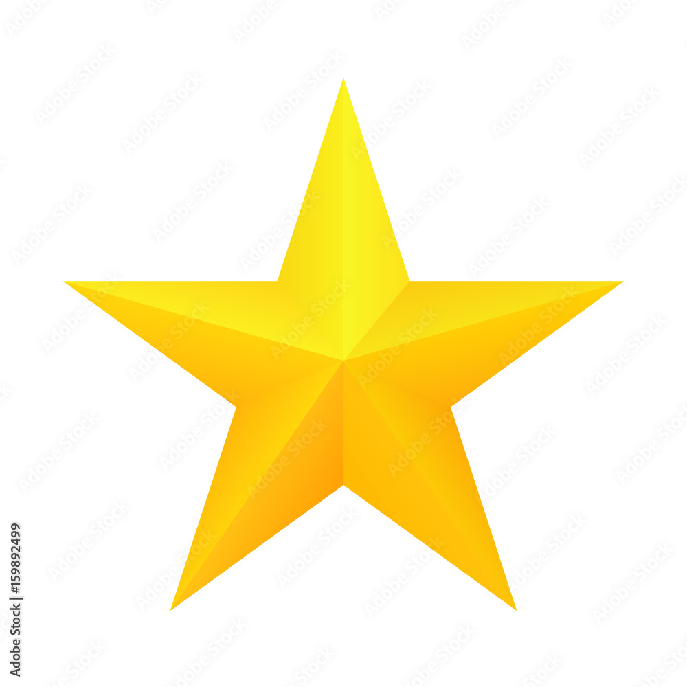 Realistic golden star icon. Realistic golden star icon.