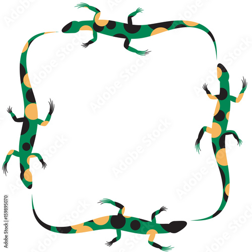 Background with lizards.