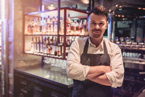 Wall Mural Bartender in pub