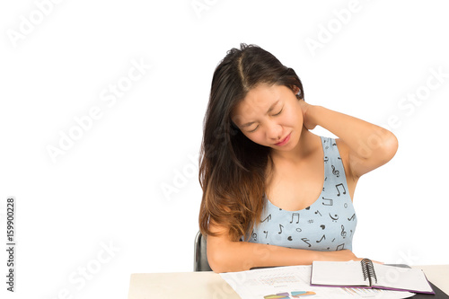 stressed business woman   white background isolate