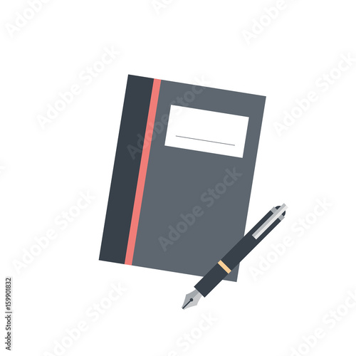 diary with a pencil isolated