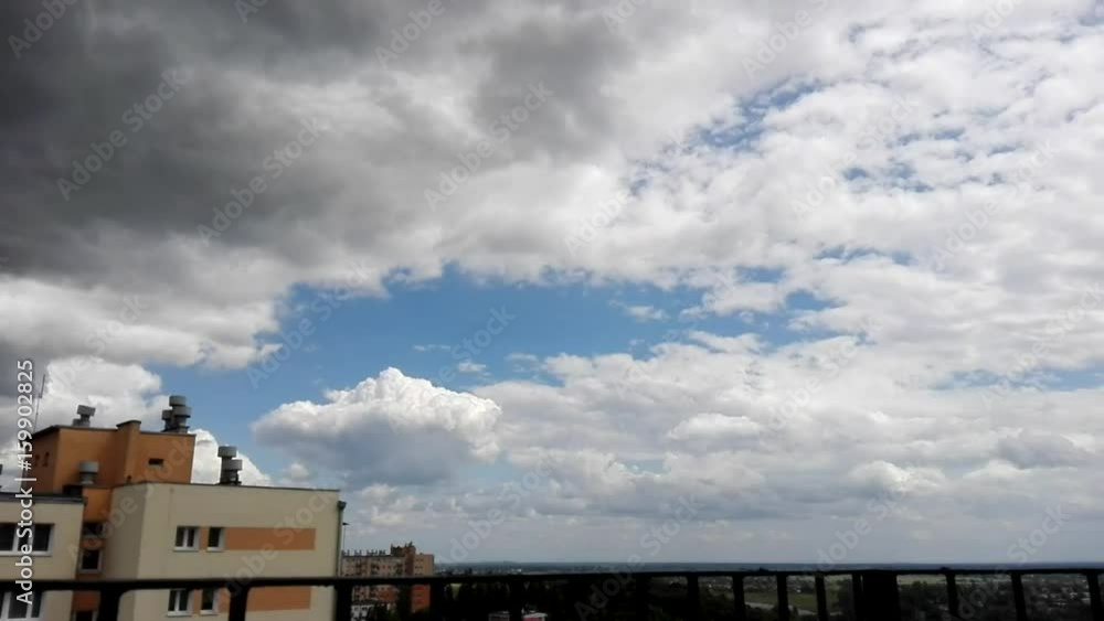 White clouds in the sky before storm, timelapse White clouds in the sky before storm, timelapse