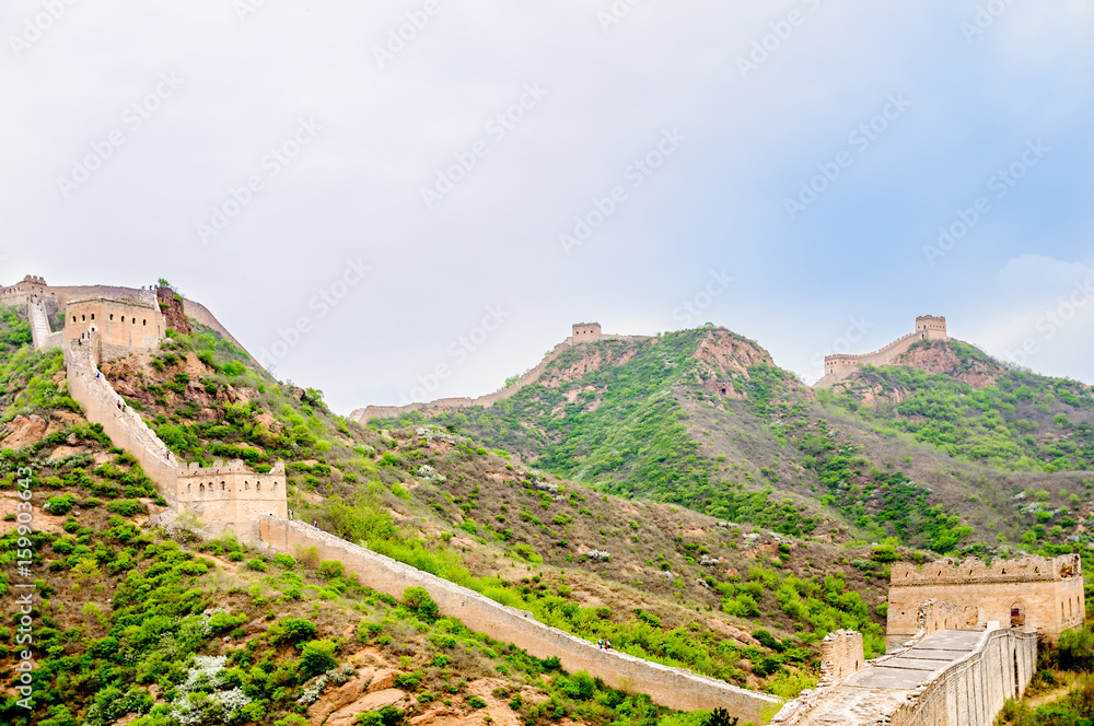 View on great wall by Jinshanling in China