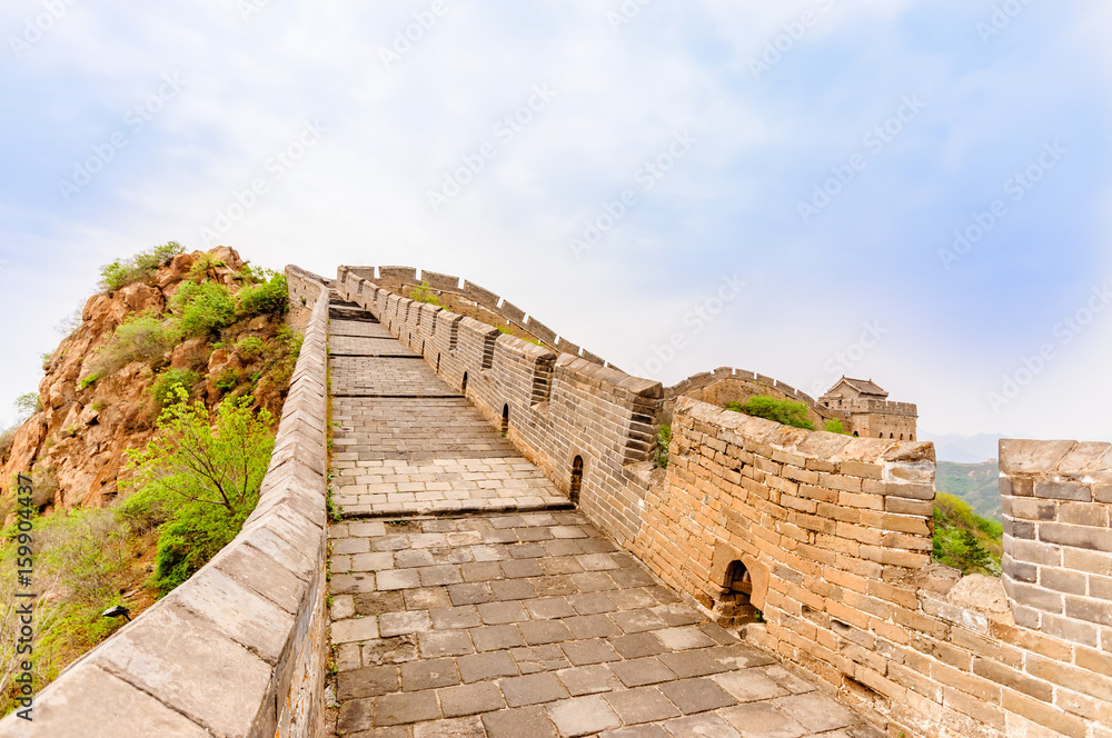 View on great wall by Jinshanling in China