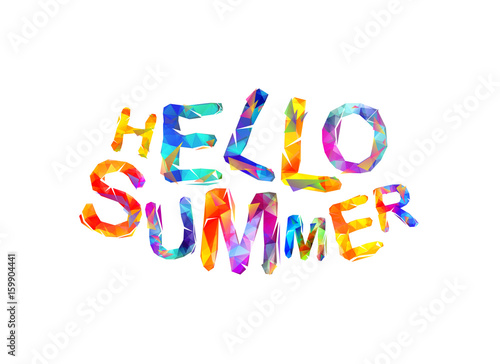 Hello summer. Vector triangular letters