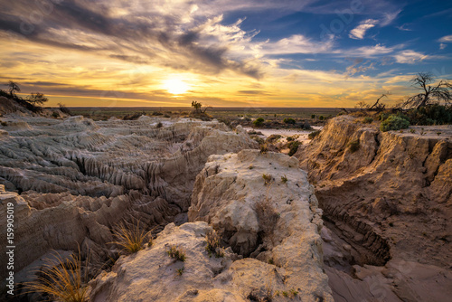 Sunset over Walls of China in Mungo National Park, Australia