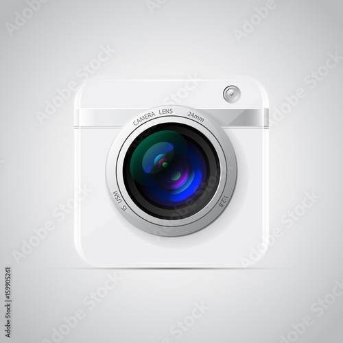 White Photo Camera Icon