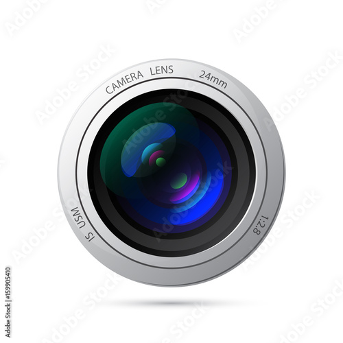 Camera lens vector icon