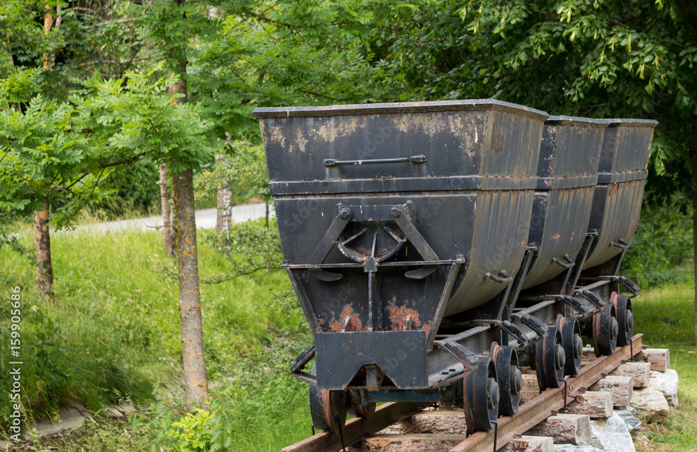 Old mining carts in the village of Arzberg Old mining carts in the village of Arzberg