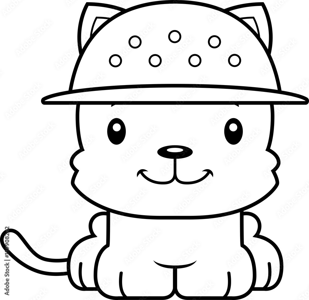 Cartoon Smiling Zookeeper Kitten Cartoon Smiling Zookeeper Kitten