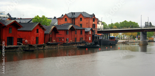 Wallpaper Mural Beautiful old red houses along the riverside in Porvoo Borga Torontodigital.ca