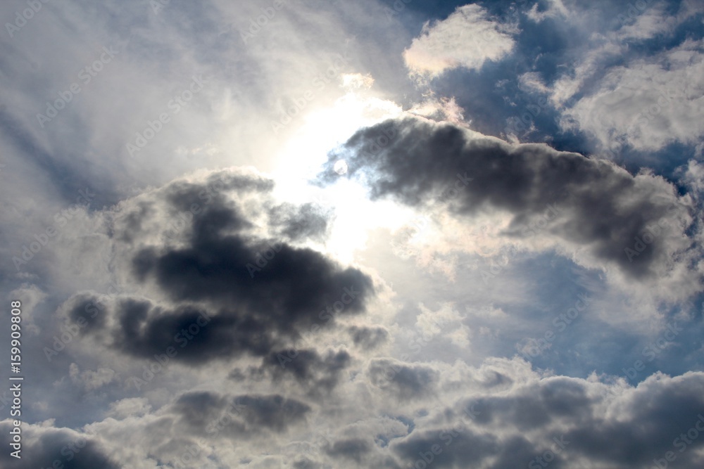 The sun ray though the mix of clouds in the sky. The sun ray though the mix of clouds in the sky.