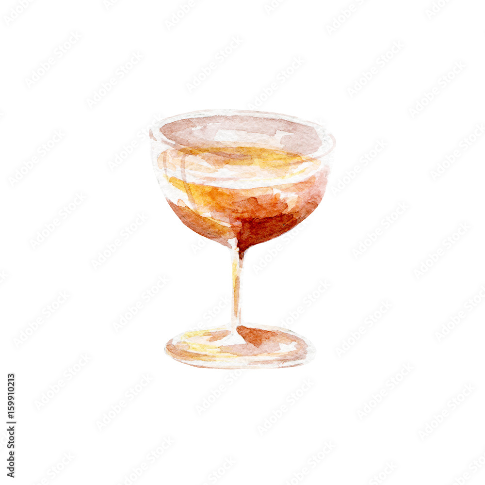 cocktail illustration. Hand drawn watercolor on white background. cocktail illustration. Hand drawn watercolor on white background.