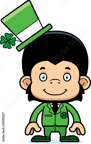 Cartoon Smiling Irish Chimpanzee