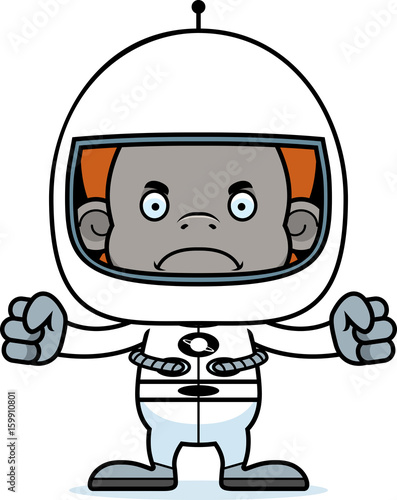 Cartoon Angry Astronaut Orangutan