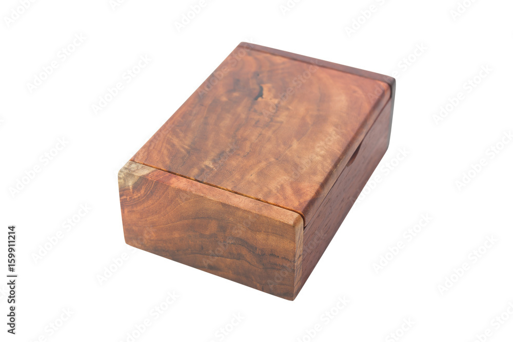 Wooden box made of wood Maceaomg, for a business card, Isolated on white background. Wooden box made of wood Maceaomg, for a business card, Isolated on white background.